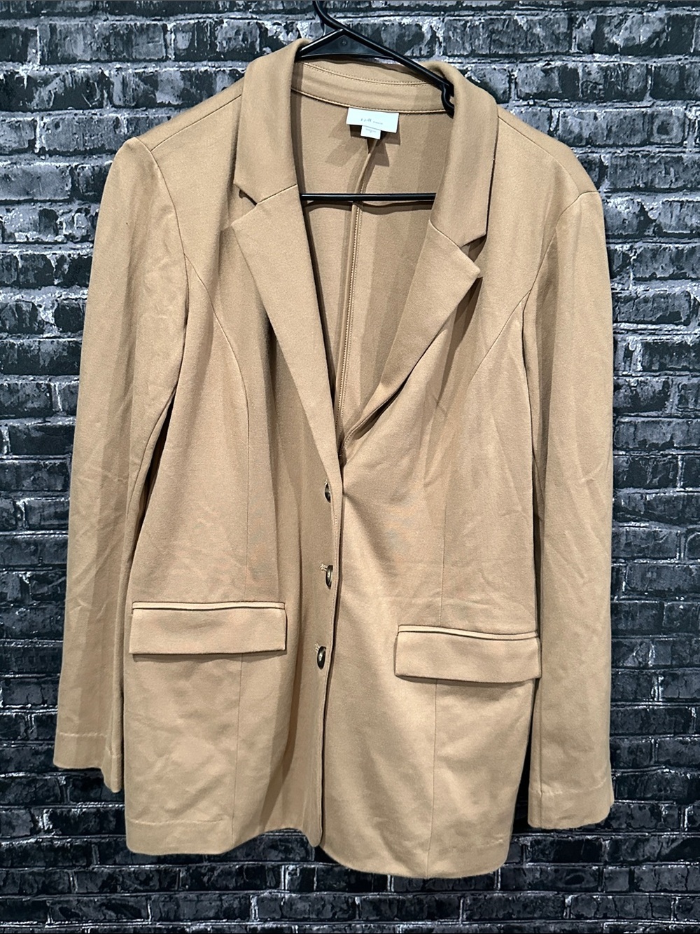 J. Jill Camel Single-Breasted Blazer